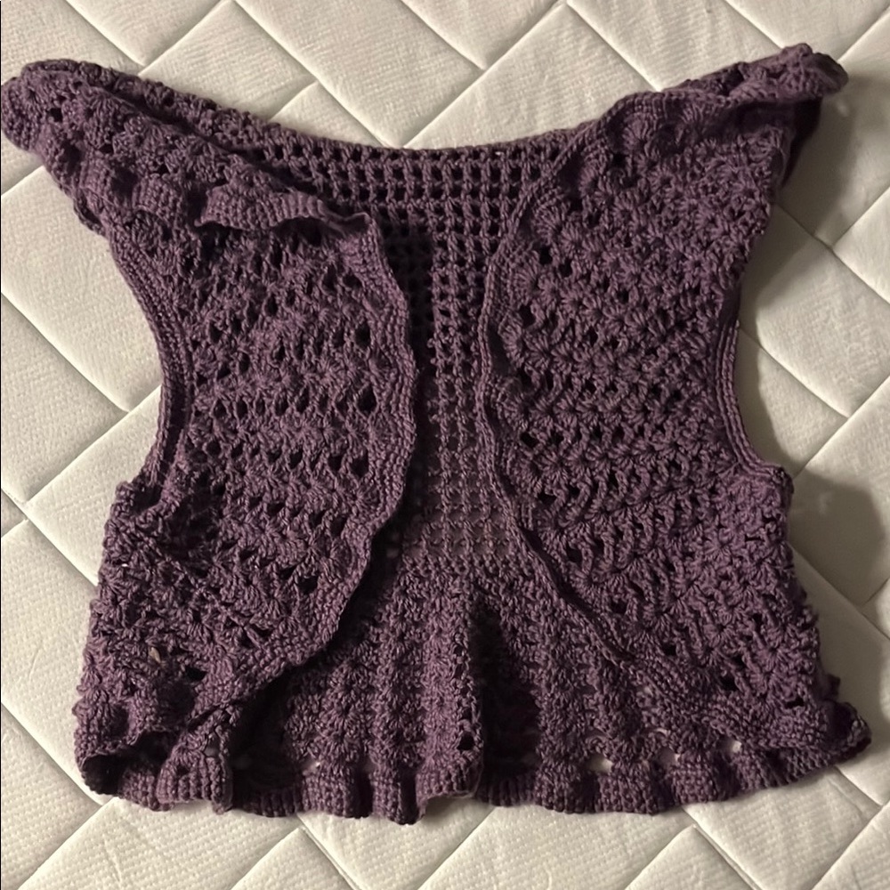 Purple Crochet Women's Sweater